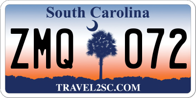 SC license plate ZMQ072