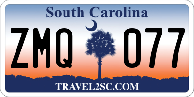SC license plate ZMQ077