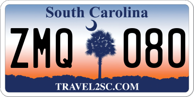 SC license plate ZMQ080