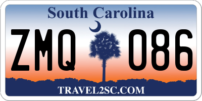 SC license plate ZMQ086