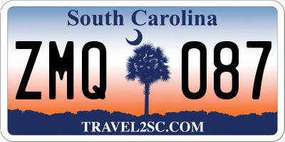 SC license plate ZMQ087