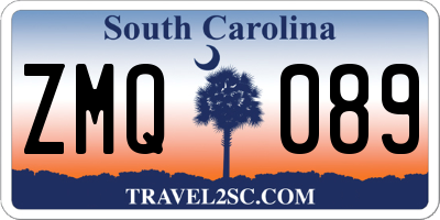 SC license plate ZMQ089