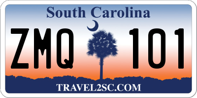 SC license plate ZMQ101