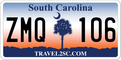 SC license plate ZMQ106