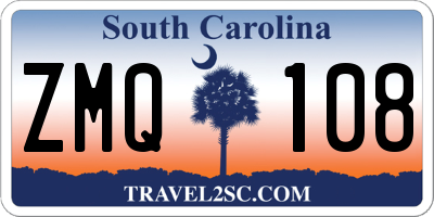 SC license plate ZMQ108