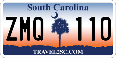 SC license plate ZMQ110
