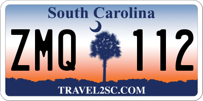 SC license plate ZMQ112