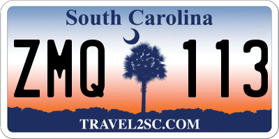 SC license plate ZMQ113