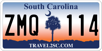 SC license plate ZMQ114