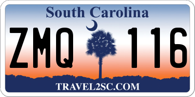 SC license plate ZMQ116