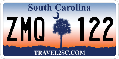 SC license plate ZMQ122