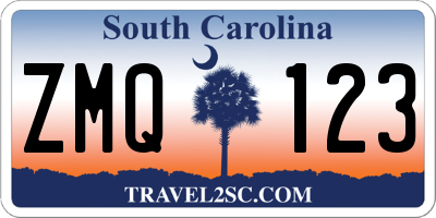 SC license plate ZMQ123