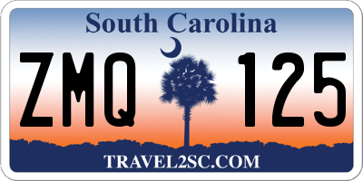SC license plate ZMQ125