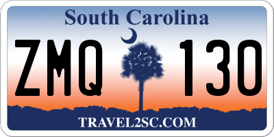 SC license plate ZMQ130