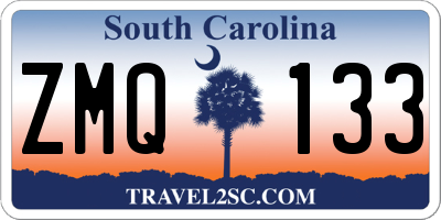 SC license plate ZMQ133