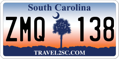 SC license plate ZMQ138