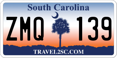 SC license plate ZMQ139