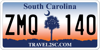 SC license plate ZMQ140