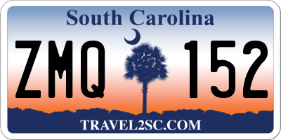 SC license plate ZMQ152