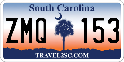 SC license plate ZMQ153