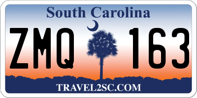 SC license plate ZMQ163