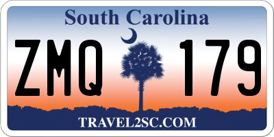 SC license plate ZMQ179