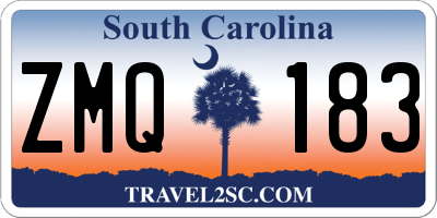 SC license plate ZMQ183