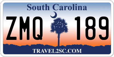 SC license plate ZMQ189