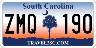 SC license plate ZMQ190