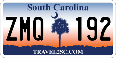SC license plate ZMQ192