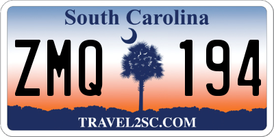 SC license plate ZMQ194