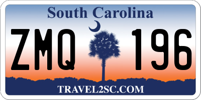 SC license plate ZMQ196