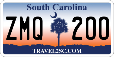 SC license plate ZMQ200