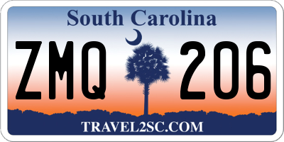 SC license plate ZMQ206