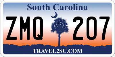 SC license plate ZMQ207