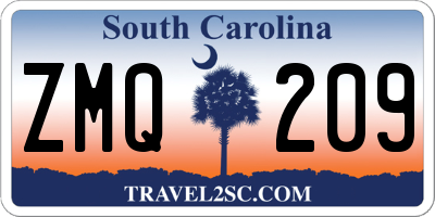 SC license plate ZMQ209