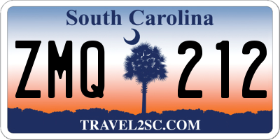 SC license plate ZMQ212