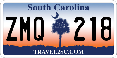 SC license plate ZMQ218