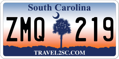 SC license plate ZMQ219