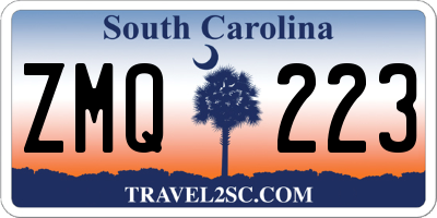 SC license plate ZMQ223