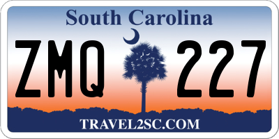 SC license plate ZMQ227