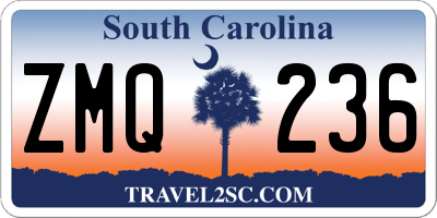 SC license plate ZMQ236