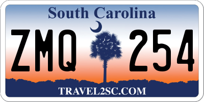 SC license plate ZMQ254