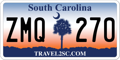 SC license plate ZMQ270