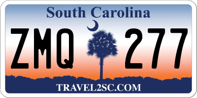 SC license plate ZMQ277
