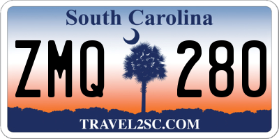 SC license plate ZMQ280