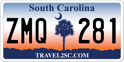 SC license plate ZMQ281