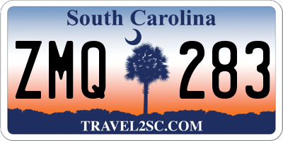 SC license plate ZMQ283