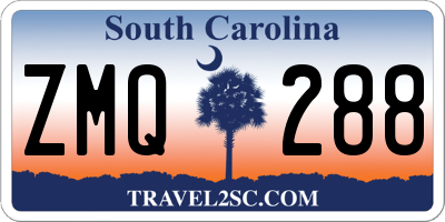SC license plate ZMQ288