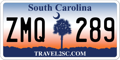 SC license plate ZMQ289